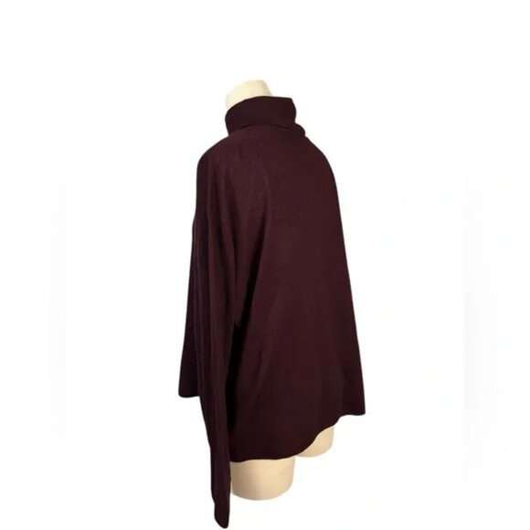 EVERLANE - Burdgundy 100% Wool Blend   long Sleeve Blouse in Sz Medium - Picture 4 of 6